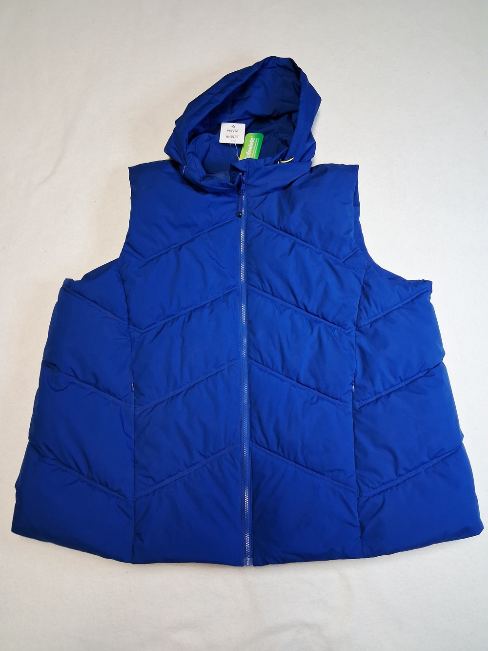 Active USA Royal Blue Puffer Vest with Hood That Can Be Tucked In.